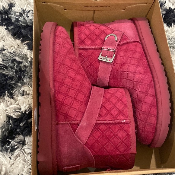 UGG Shoes - UGG Women's Red Quilted Boots Size 8